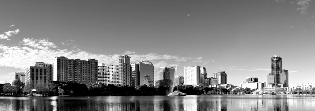 Orlando skyline across Lake Eola near Viewpost's corporate office.